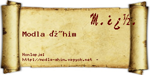 Modla Áhim névjegykártya